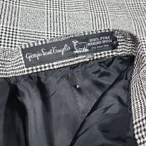 Vintage Giorgio Sant'Angelo Houndstooth Pant Wool High Waist 90s trousers - Picture 3 of 8